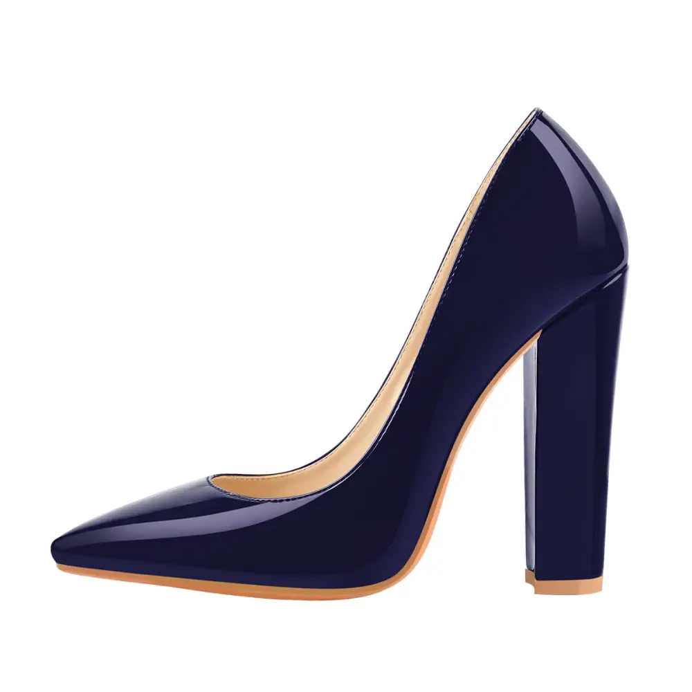Elegant Pointed Toe Chunky Heel Pumps