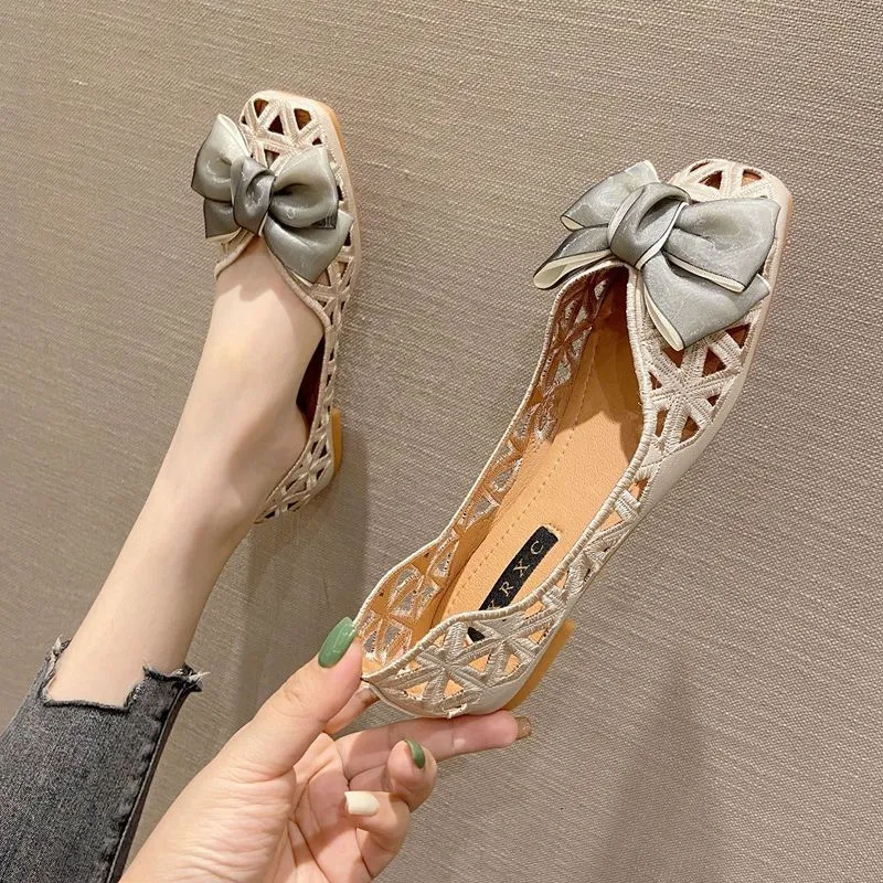 Hollow Detail Flat Sandals
