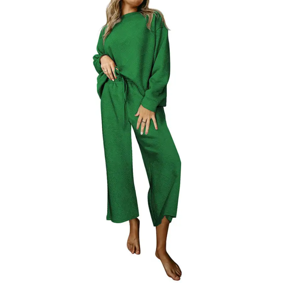 Dropped Shoulder Top and Pants Set