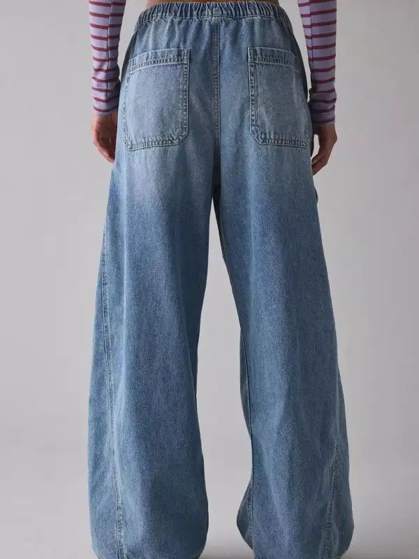 Cargo Drawstring Denim Jeans