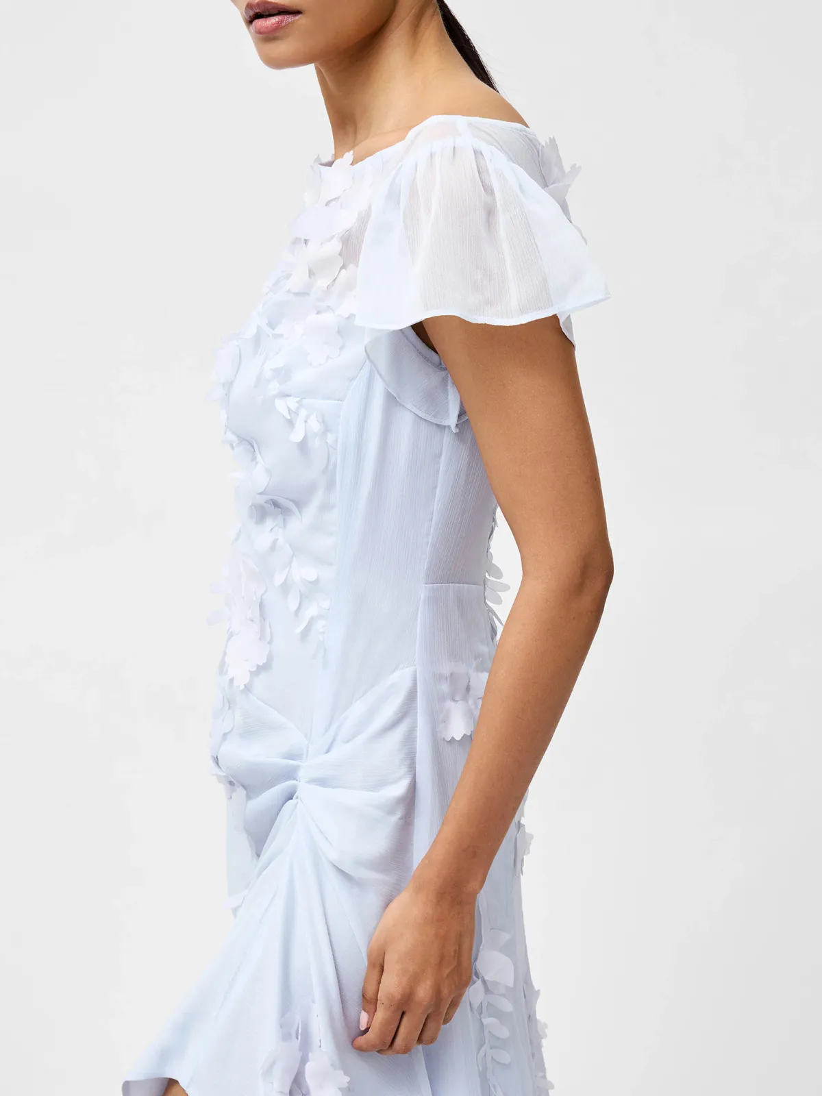 Elegant Chiffon 3D Floral Dress