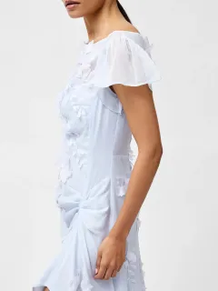 Elegant Chiffon 3D Floral Dress