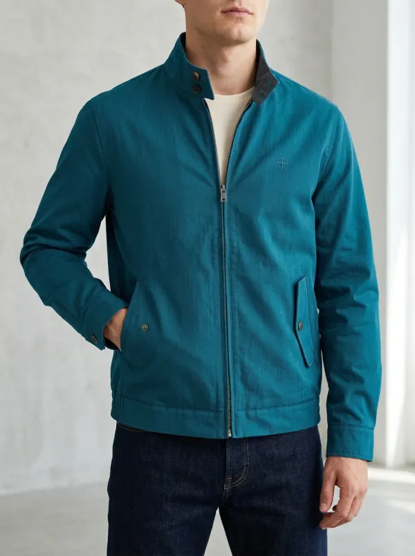 Men's Casual Minimalist Logo Embroidered Zip-Up Jacket