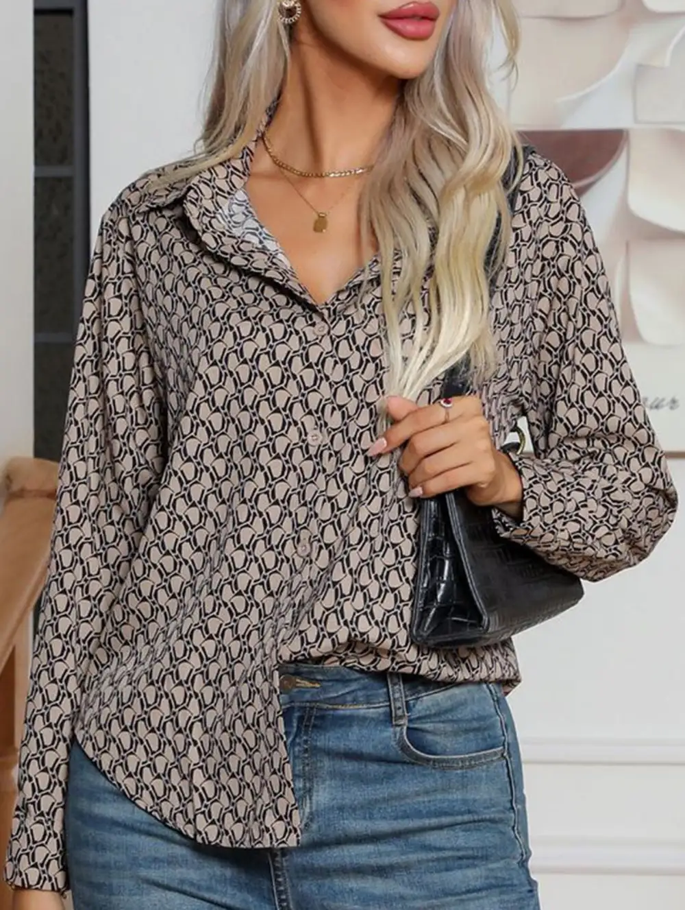 Geometric Print Soft Top
