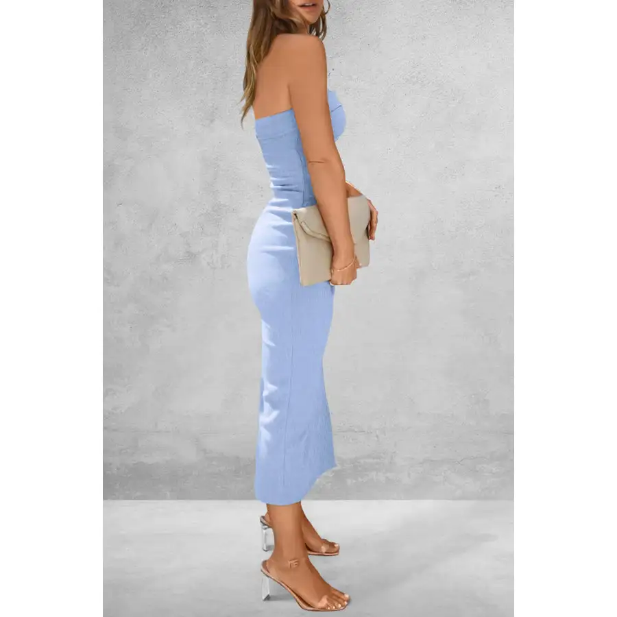 Everyday Slit Tube Midi Dress