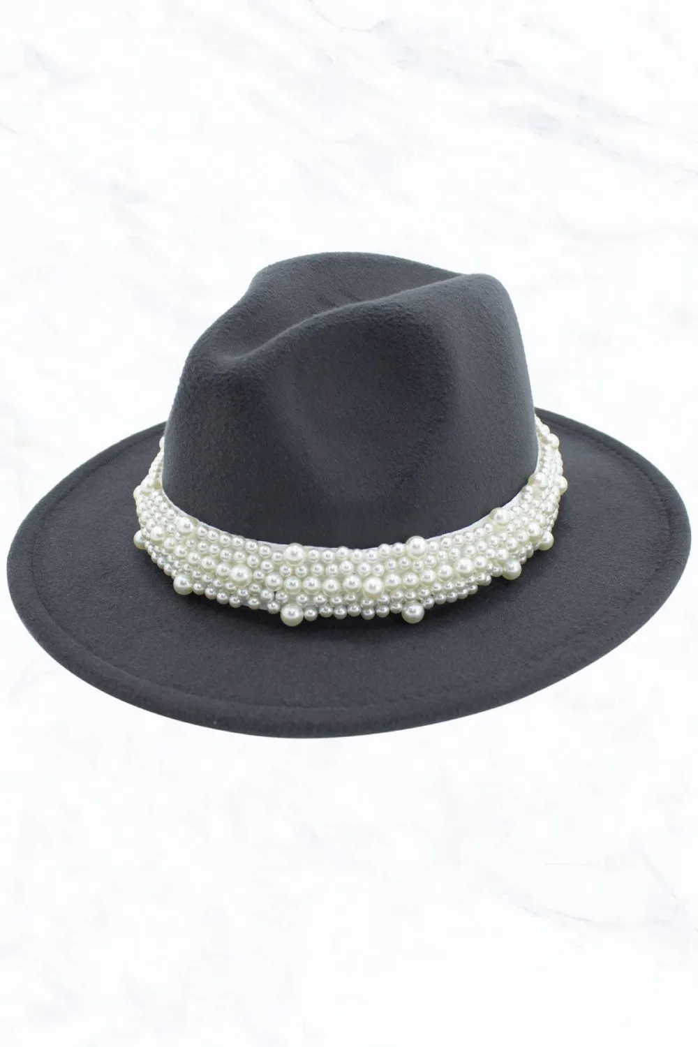 New Style Fashion Fedora Jazz Hat with Wide Pearl Belt