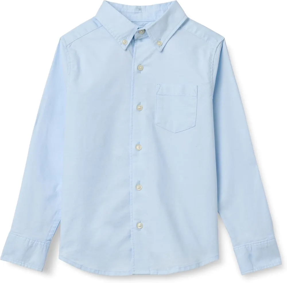 Amazon Essentials Boys' Long Sleeve Oxford Button Down Shirt, Regular Fit, Stretch Fabric