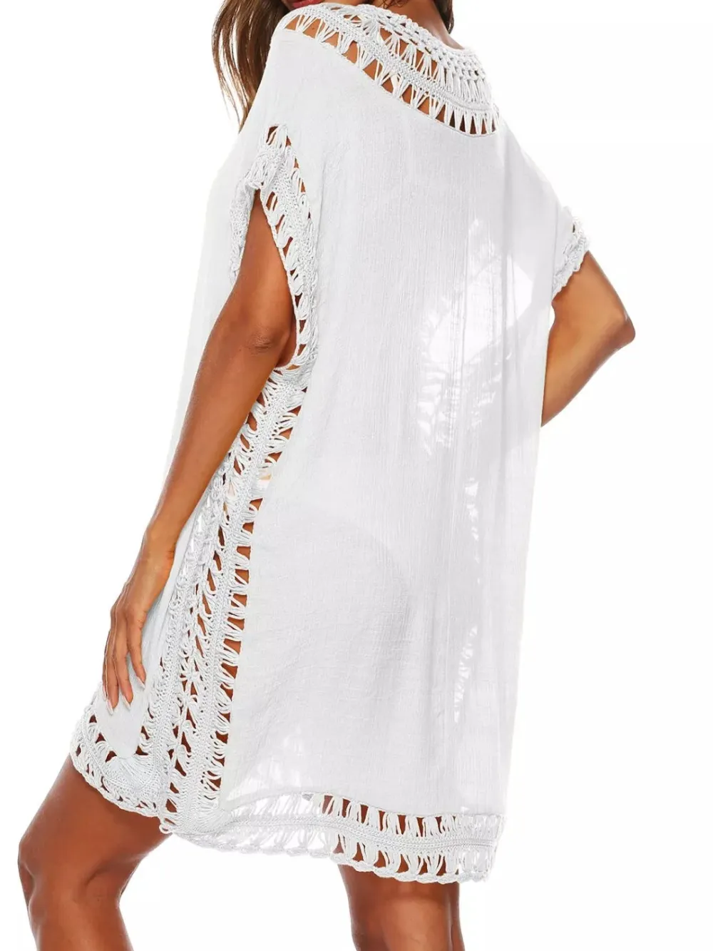 Crochet Trim V-neck Cover-up Dress