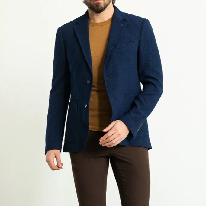 Slim Fit Woven Dark Blazer
