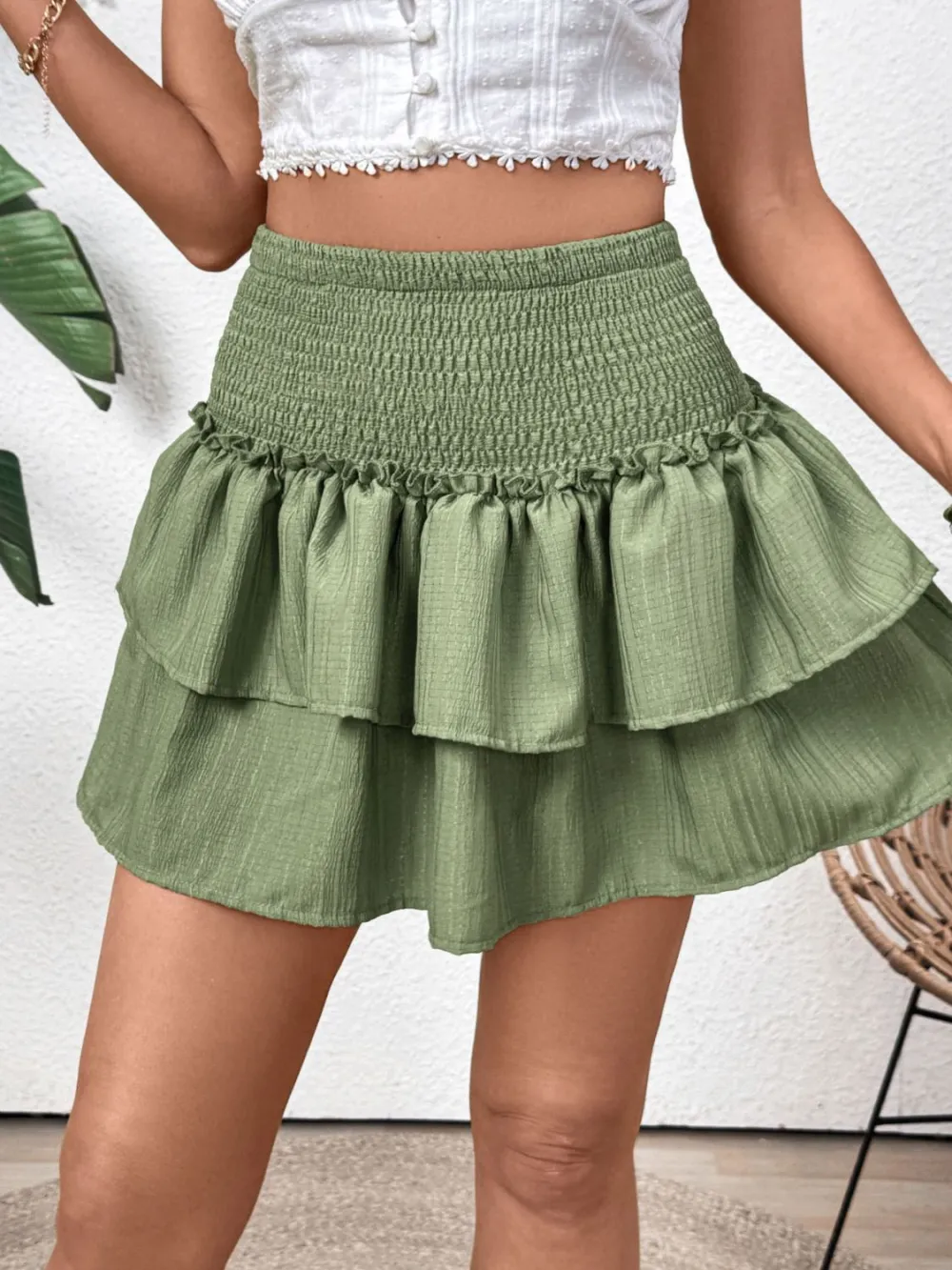 Smocked Perfee Mini Skirt