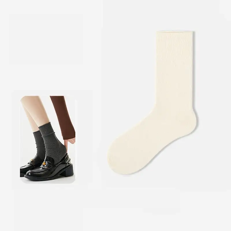 Classic Ribbed Cotton Slouch Crew Socks