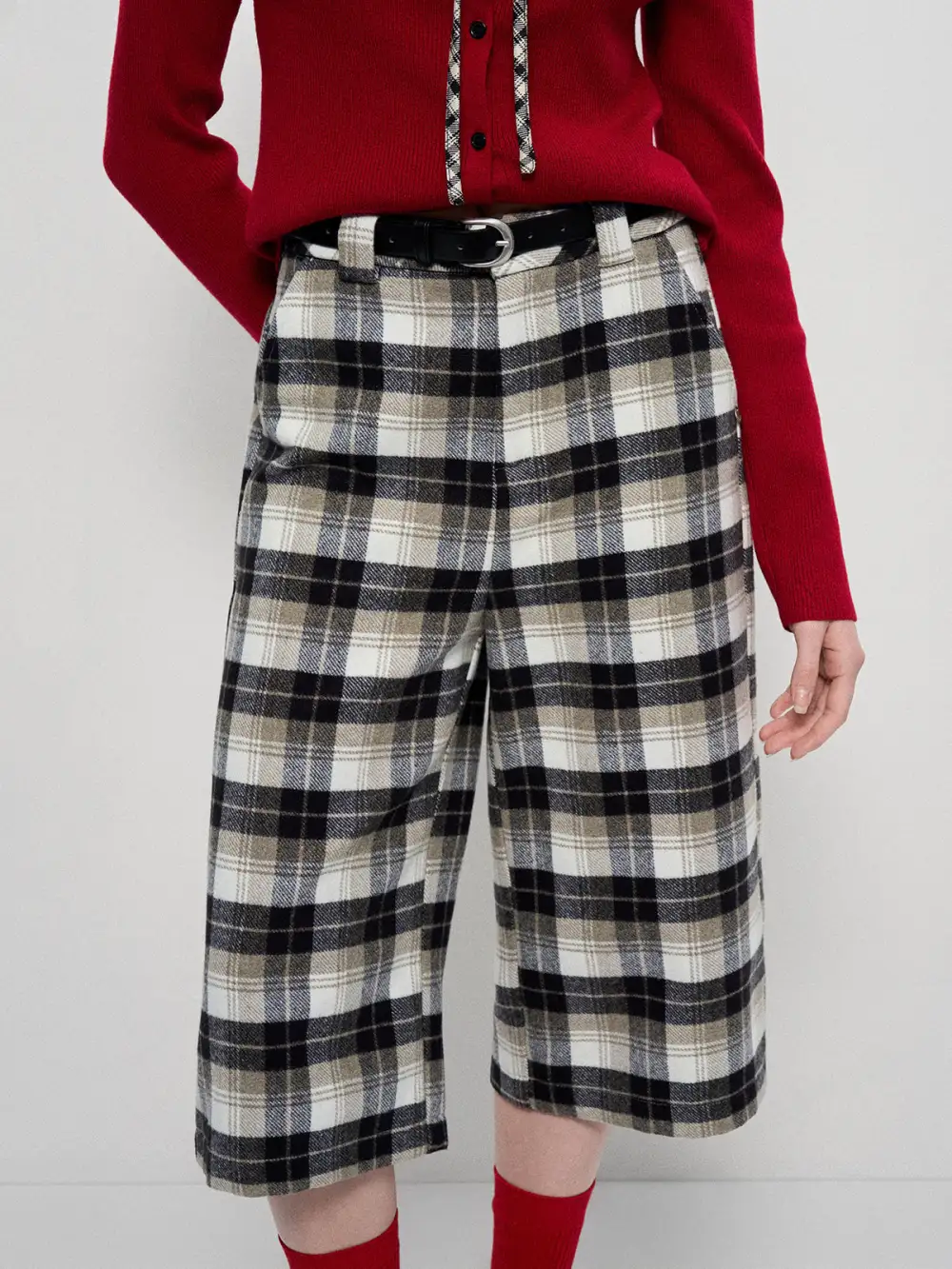 Cropped Plaid Pants