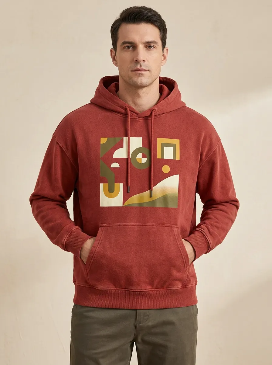 Men's Minimal Abstract Geometric Art Print Hoodie