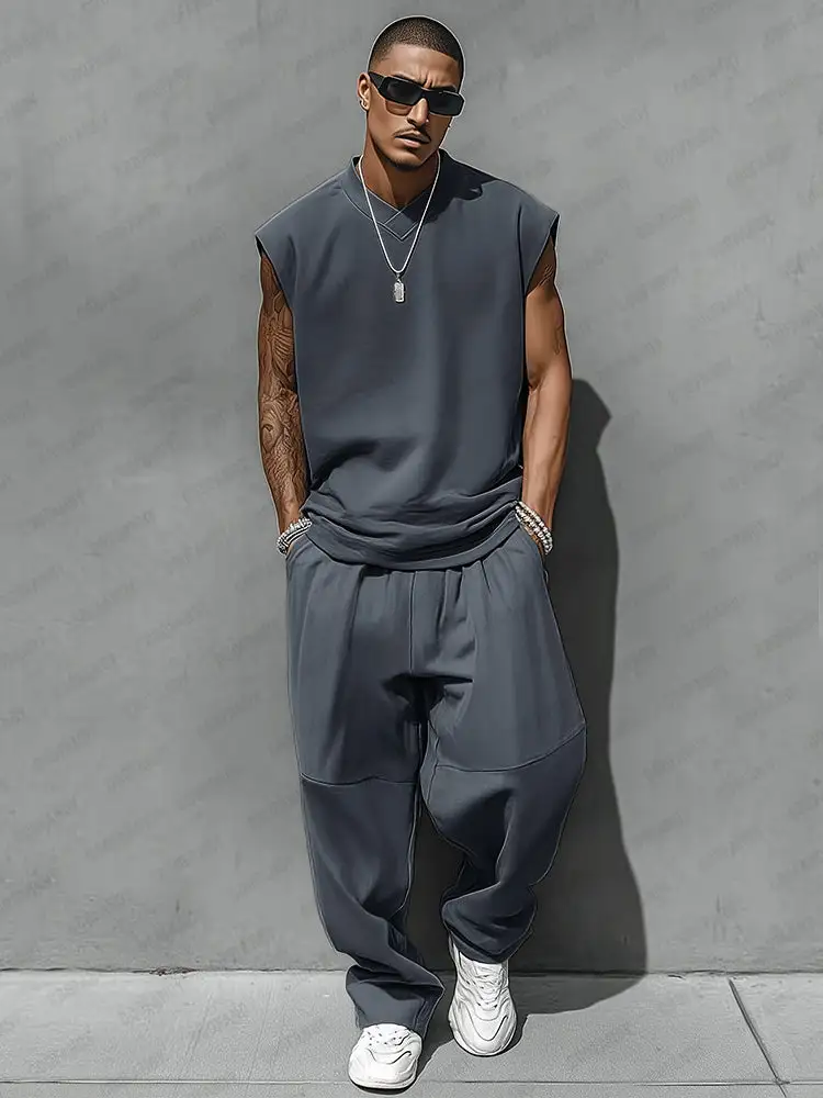 Cotton Blend Tank & Balloon Pants Set