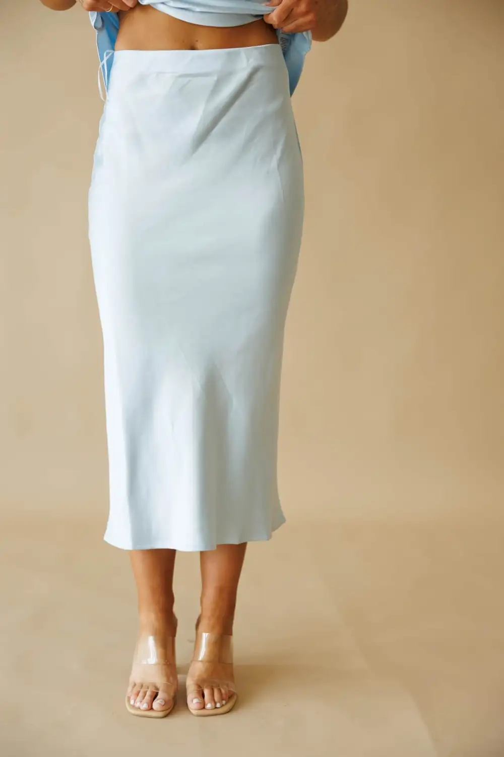 Modern Satin Midi Skirt
