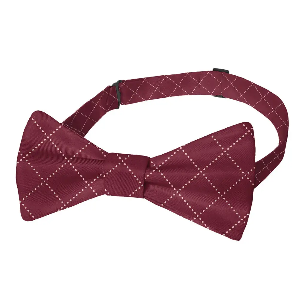 Quilted Plaid Motif Bow Tie