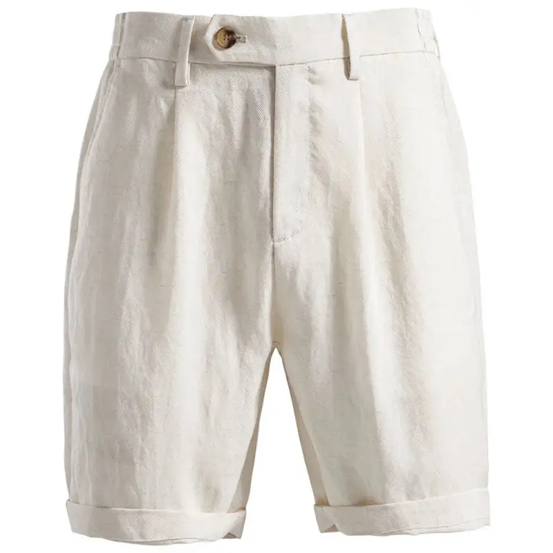 Men's Rolled Hem Tailored Linen Shorts