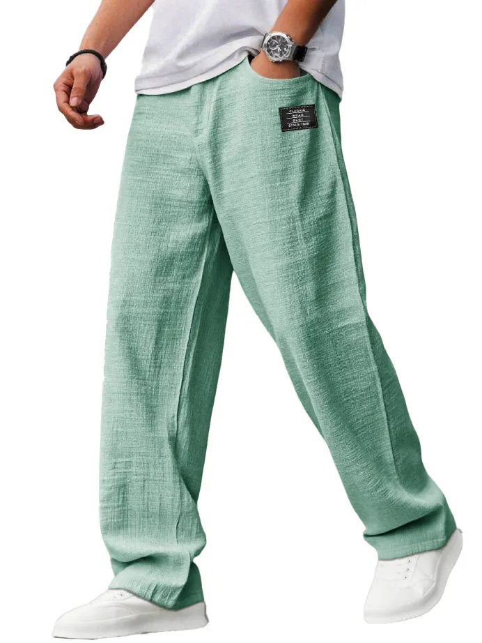 Linen Blend Drawstring Trousers