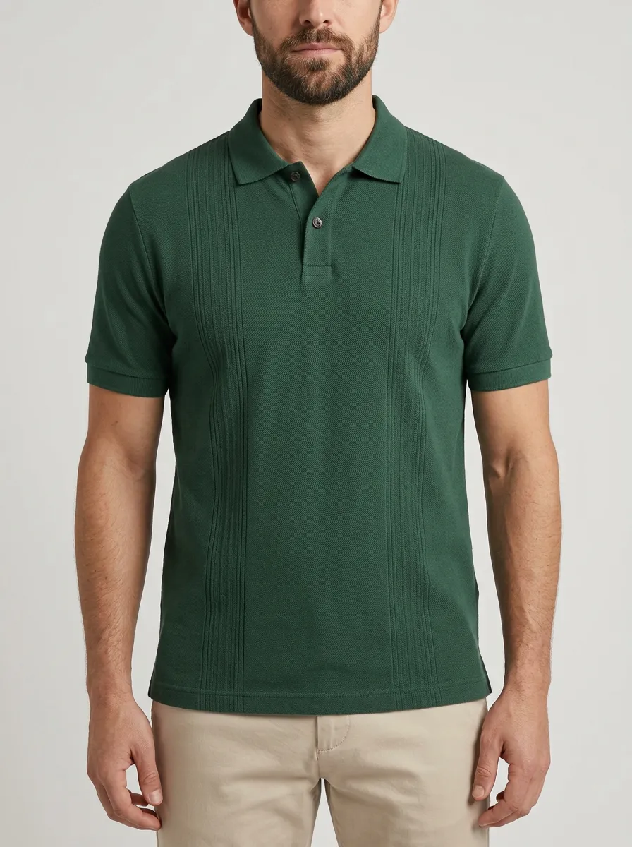 Men's Classic Weekend Vertical Stripe Polo Shirt