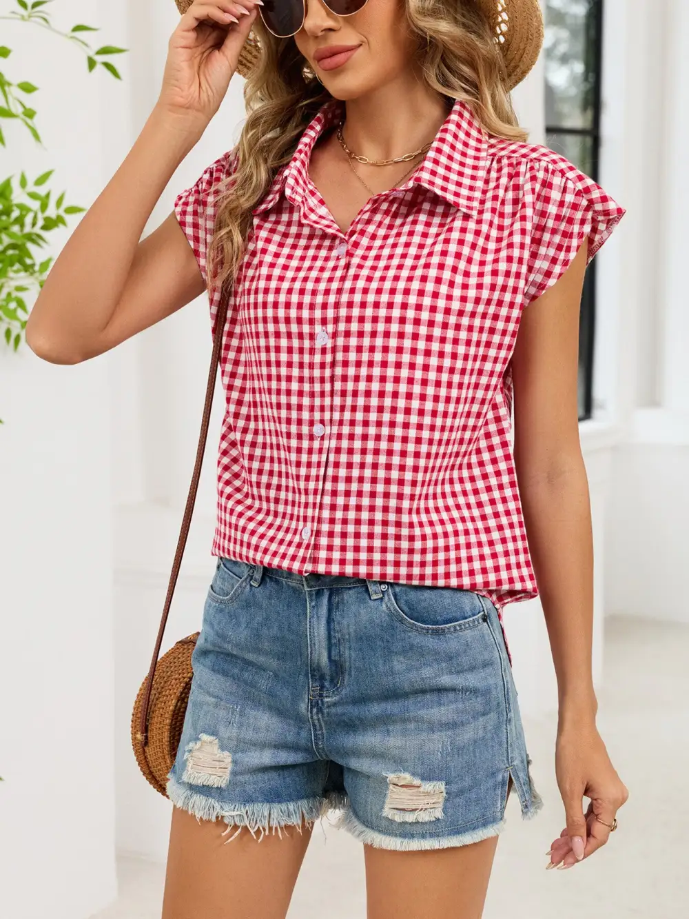 Gingham Button Down Shirt