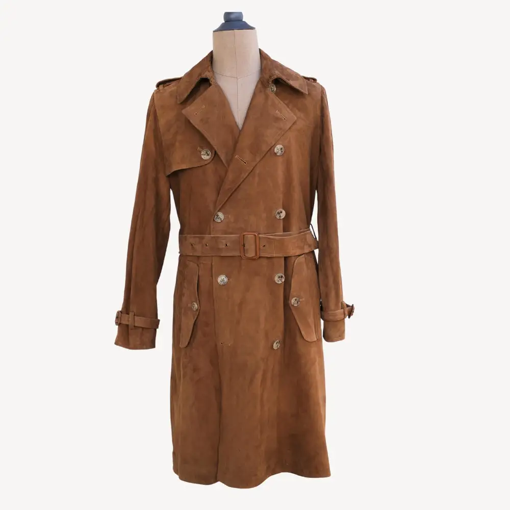Refined Suede Classic Trench Coat