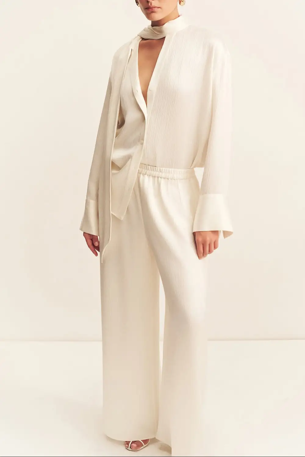 Textured Button Front Relaxed Fit Shirt
