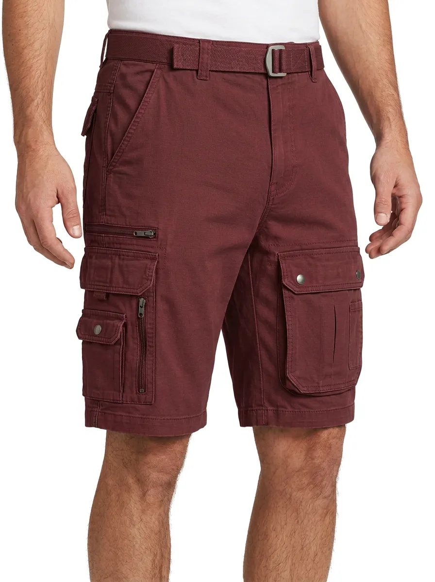 Men's Multi-Pocket Reinforced-Seam Cargo Shorts