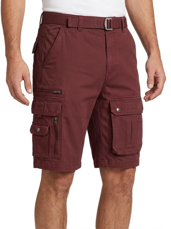 Men's Multi-Pocket Reinforced-Seam Cargo Shorts
