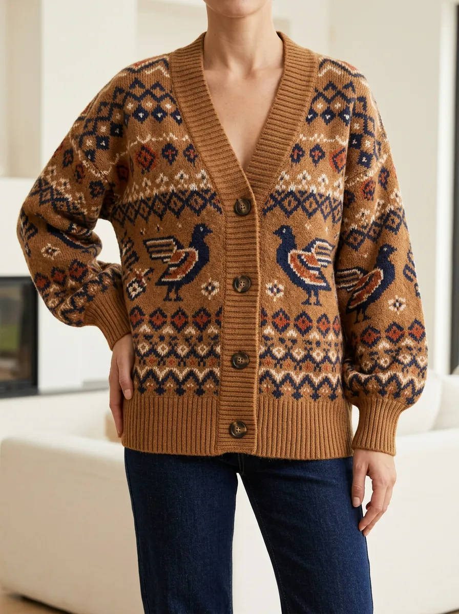 Comfort Focused V Neck Button Front Women's Soft Knit Cardigan
