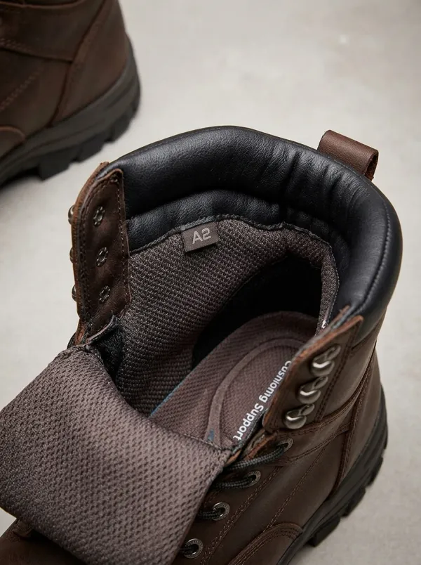 Tactical-Inspired Leather-Look Workwear Men's Waterproof Work Boots