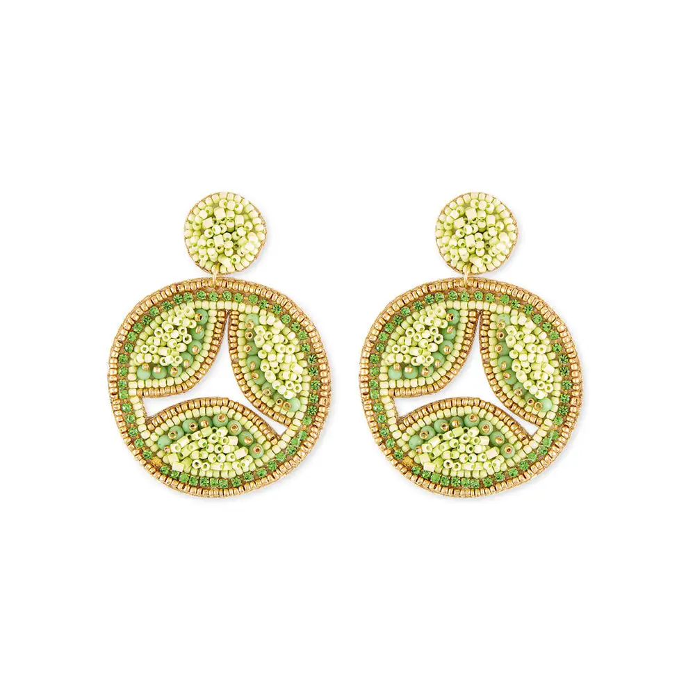 Modern Subtle Artful Beaded Earrings