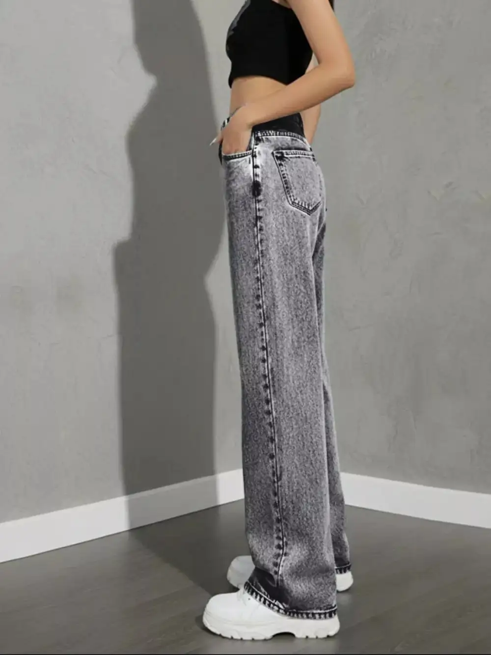 Front-Closure High-Waist High-Rise Denim Jeans