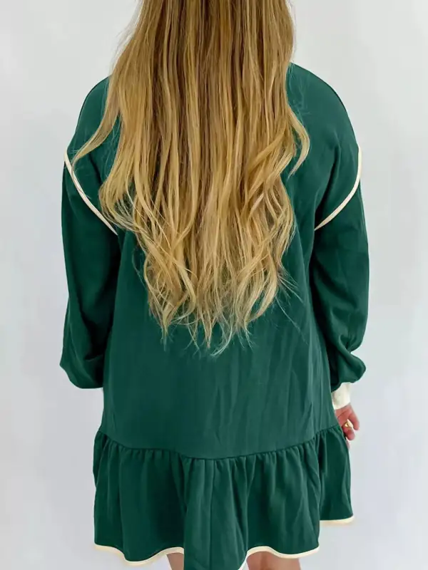 Ruffle Drop Shoulder Mini Dress