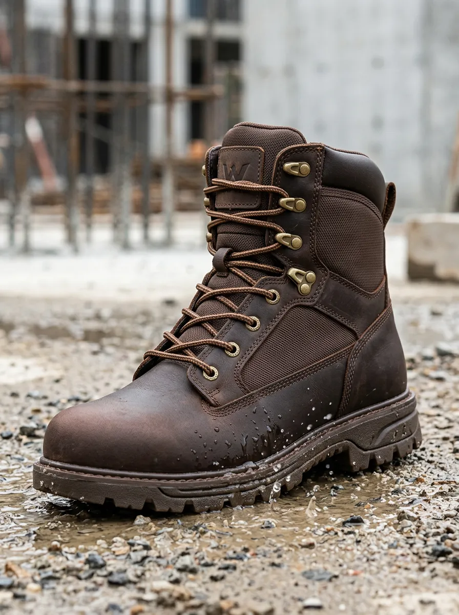 All-Terrain-Look Tactical Leather-Look Men's Waterproof Work Boots