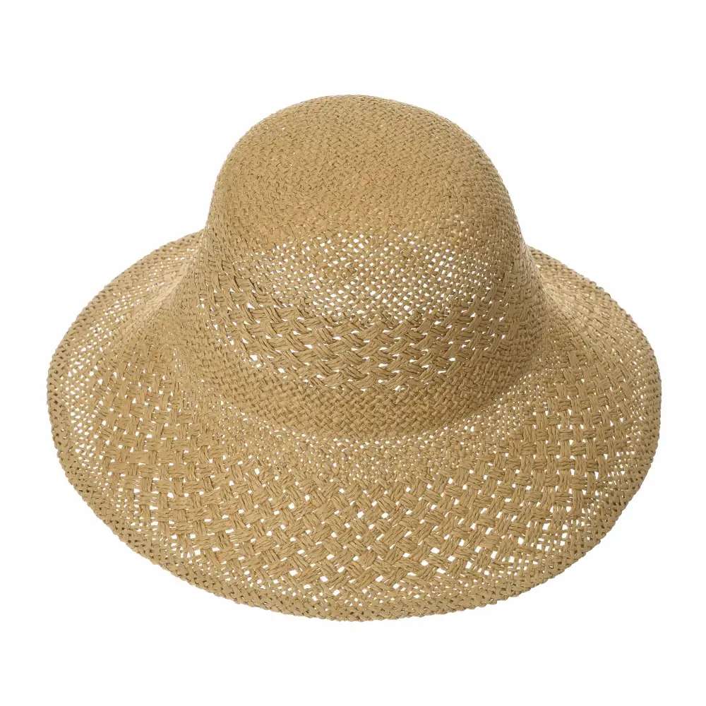 Straw Crochet Bow Accent Sun Hat