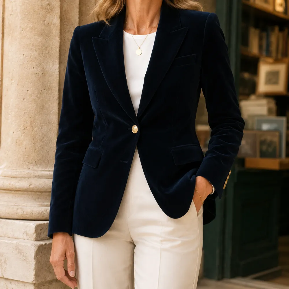 Tailored Single-Button Blazer