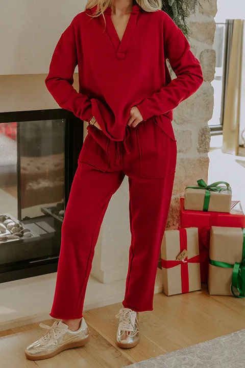 High Waist Tapered Terry Pants