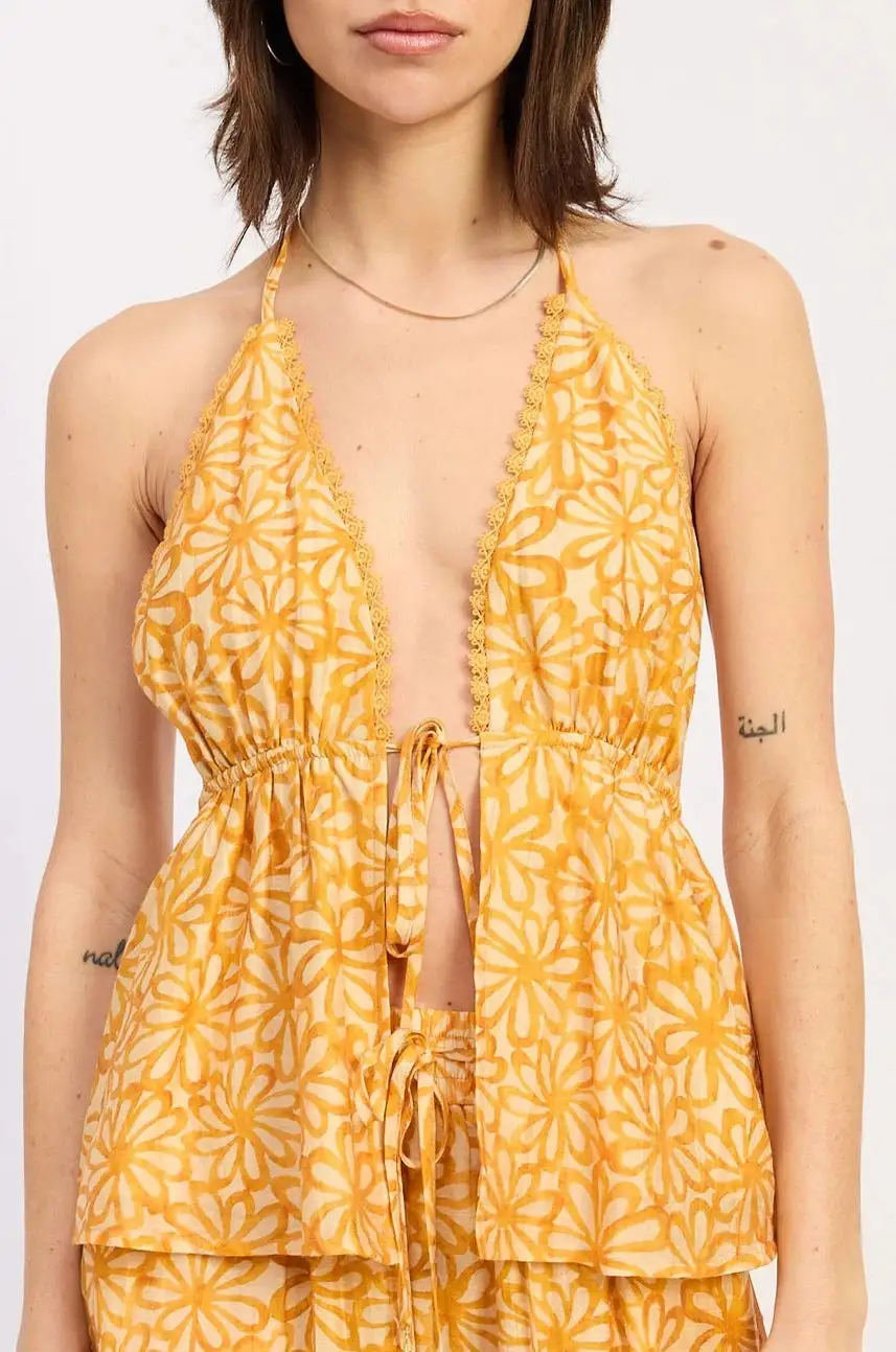 Halter Floral Women's Blouse Top