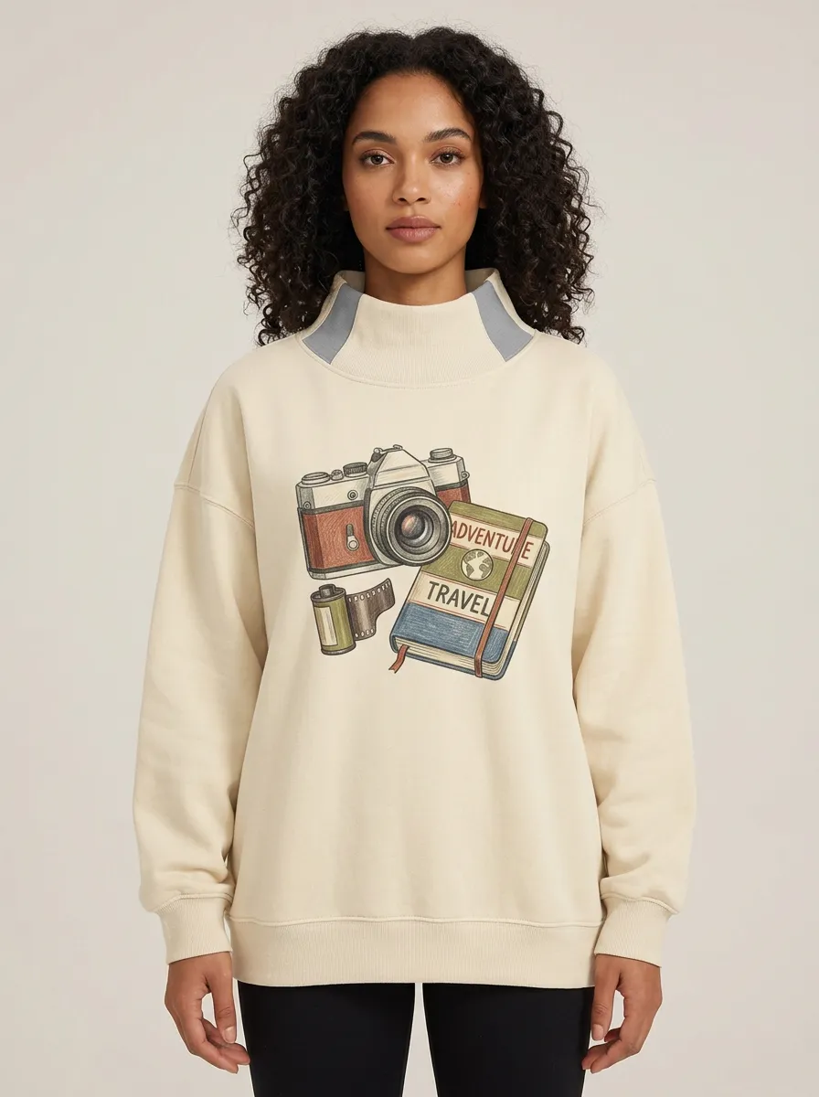 Women's Travel Photography Adventure Graphic Sweatshirt