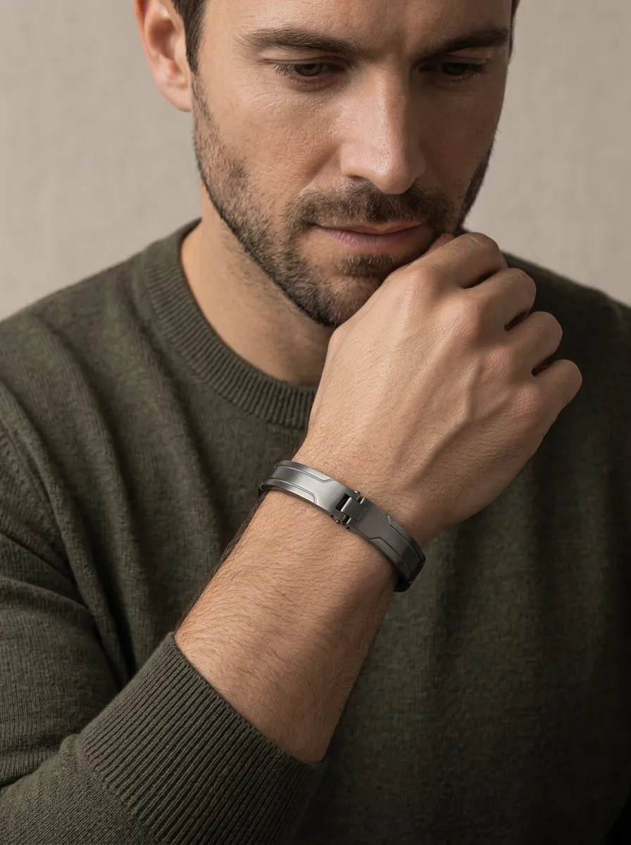 Men's Refined Matte Finish Stainless Steel Bracelet