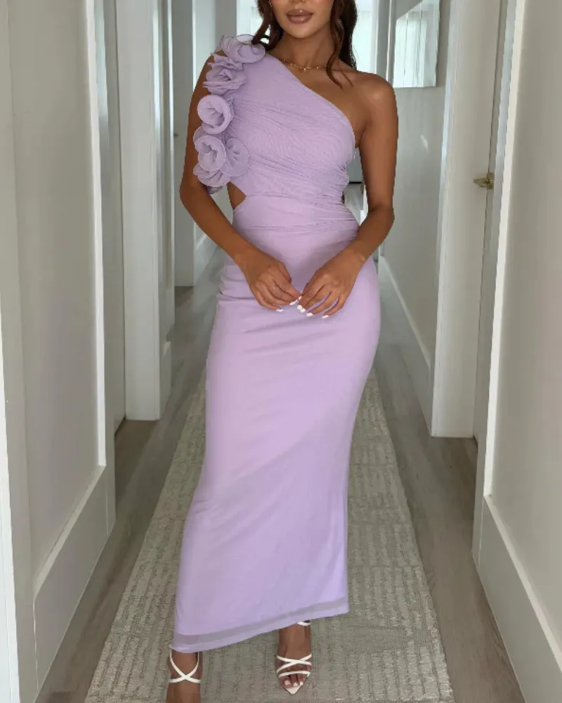 Off Shoulder Ruffled Maxi Dress