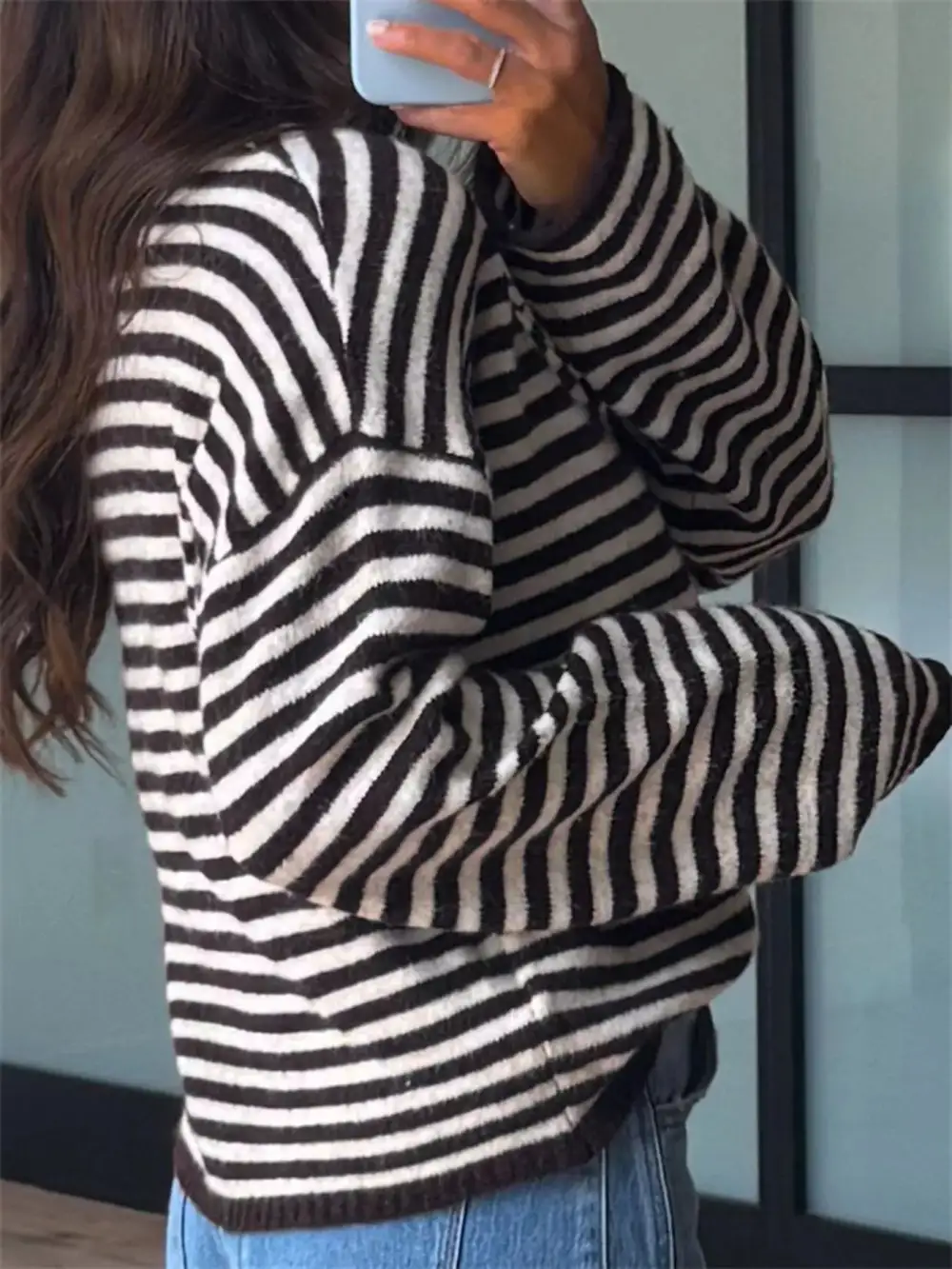 Modern Drop Shoulder Striped Sweater