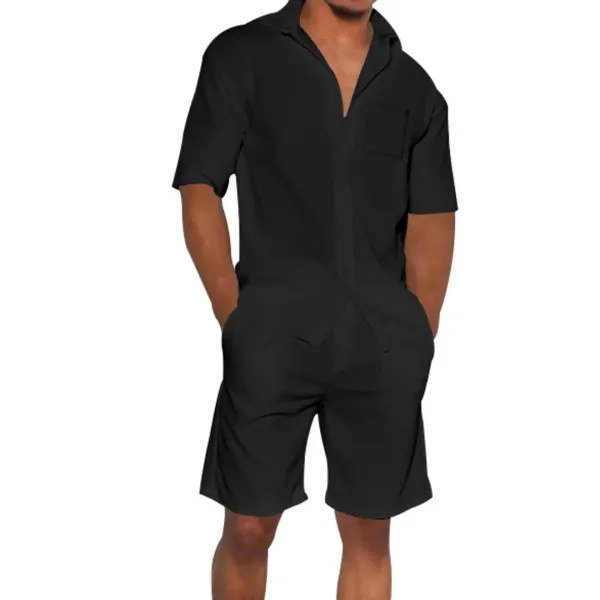 Button Up Coordinated Shirt And Shorts Set