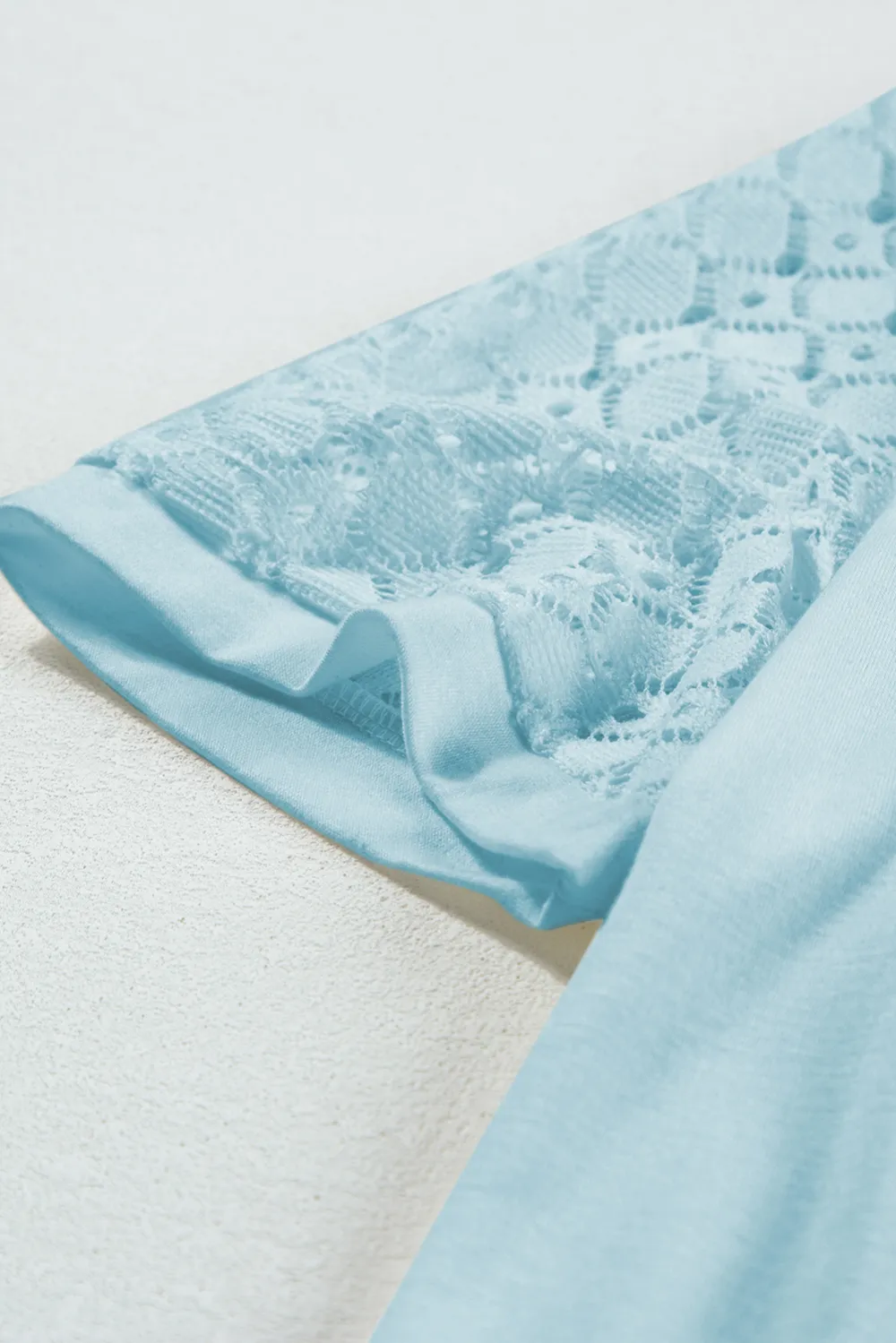 Mist Blue Seamed Detail Contrast Tee