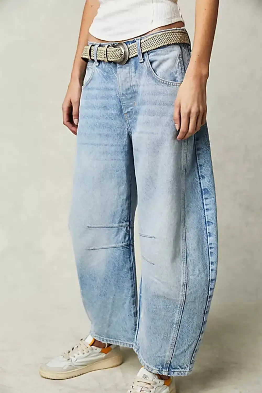 Tiered Relaxed Fit Denim Jeans