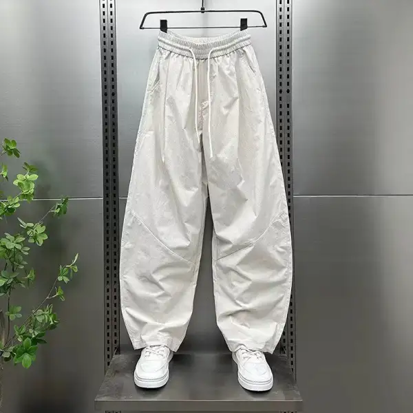 Draped Wide-Leg Pleated Trousers