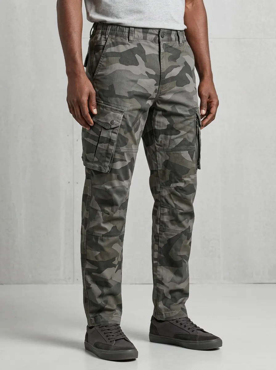 Men's Military Style Camouflage Printed Cargo Pants