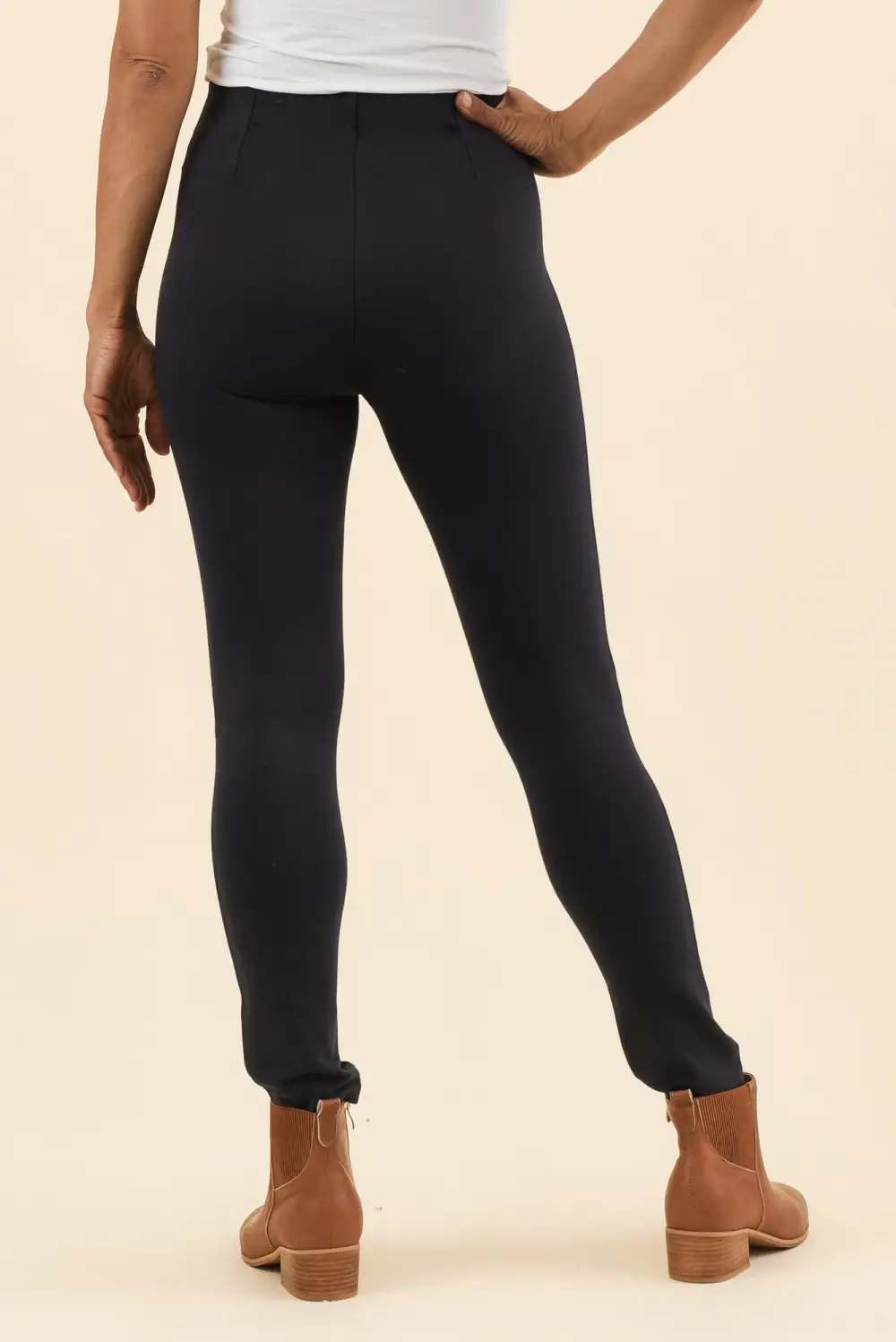 Elastic Waist Tapered Ankle Length Pants