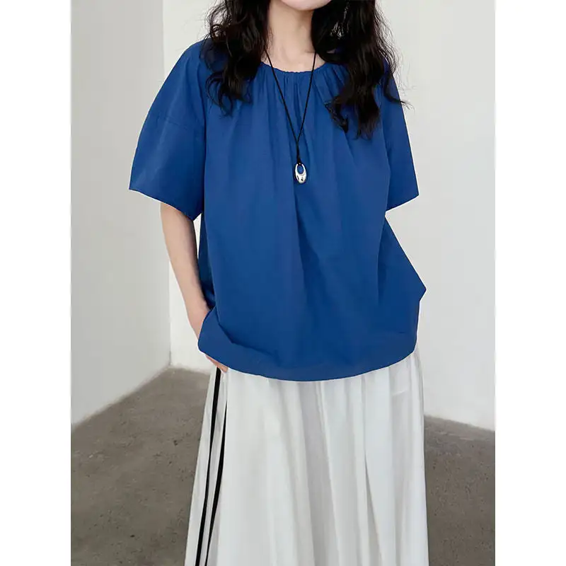 Backless Tie Back Short Sleeve Shirt