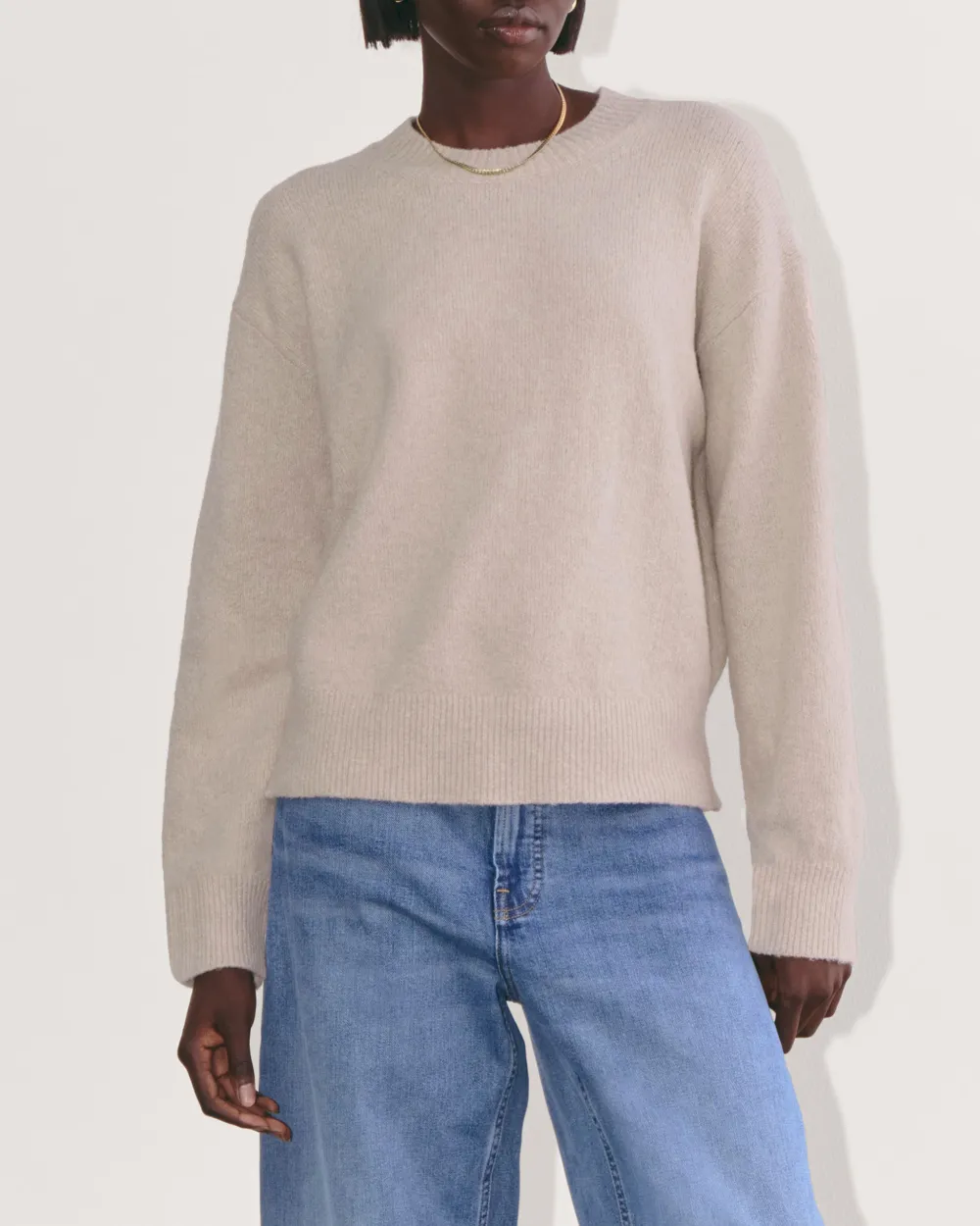 Ribbed Collar Knit Sweater